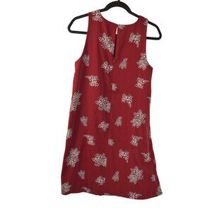 Ann Taylor Factory Red Floral Sleeveless Dress Size 4